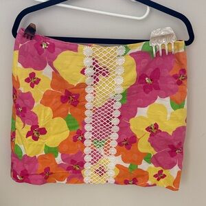 Lilly Pulitzer Pink and Yellow Floral Skirt, size 8